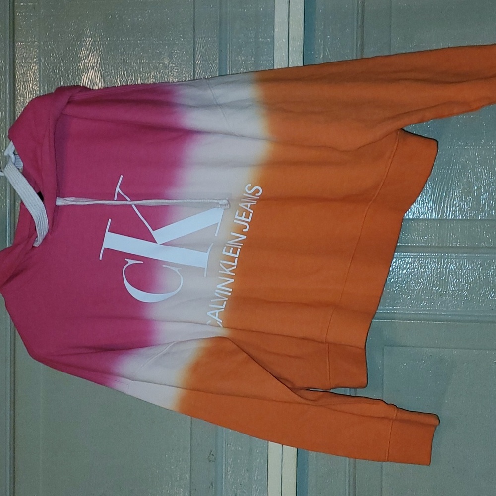 Like New M Calvin Klein Orange Mid Hoodie